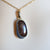 14k Gold River Flow Bluish Violet Boulder Opal & Pearl Pendant