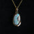 14k Gold River Flow Bluish Violet Boulder Opal & Pearl Pendant