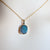 14k Gold Ocean Blue Boulder Opal & Pearl Pendant