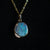 14k Gold Ocean Blue Boulder Opal & Pearl Pendant