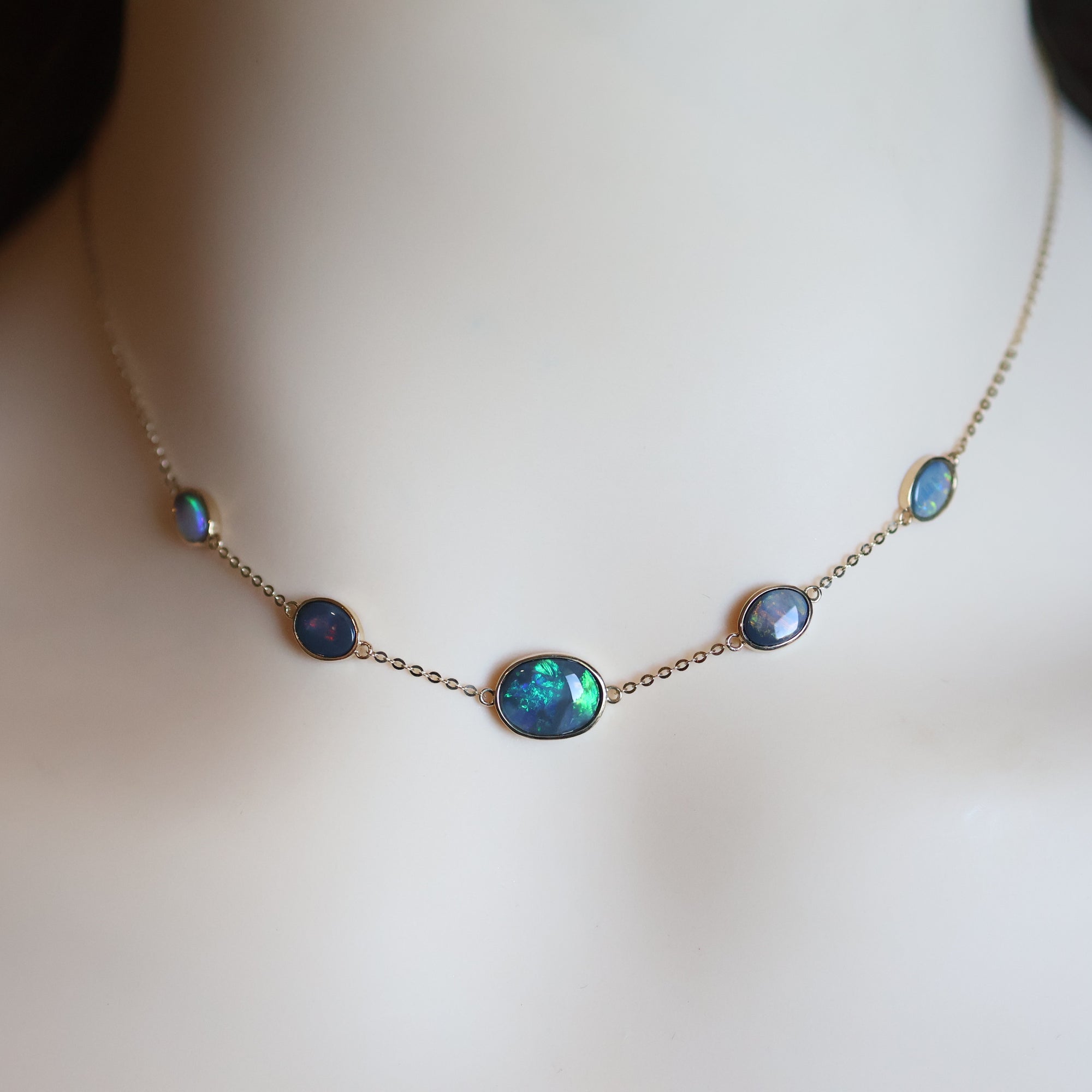14k Gold Multiple Boulder Opal Necklace