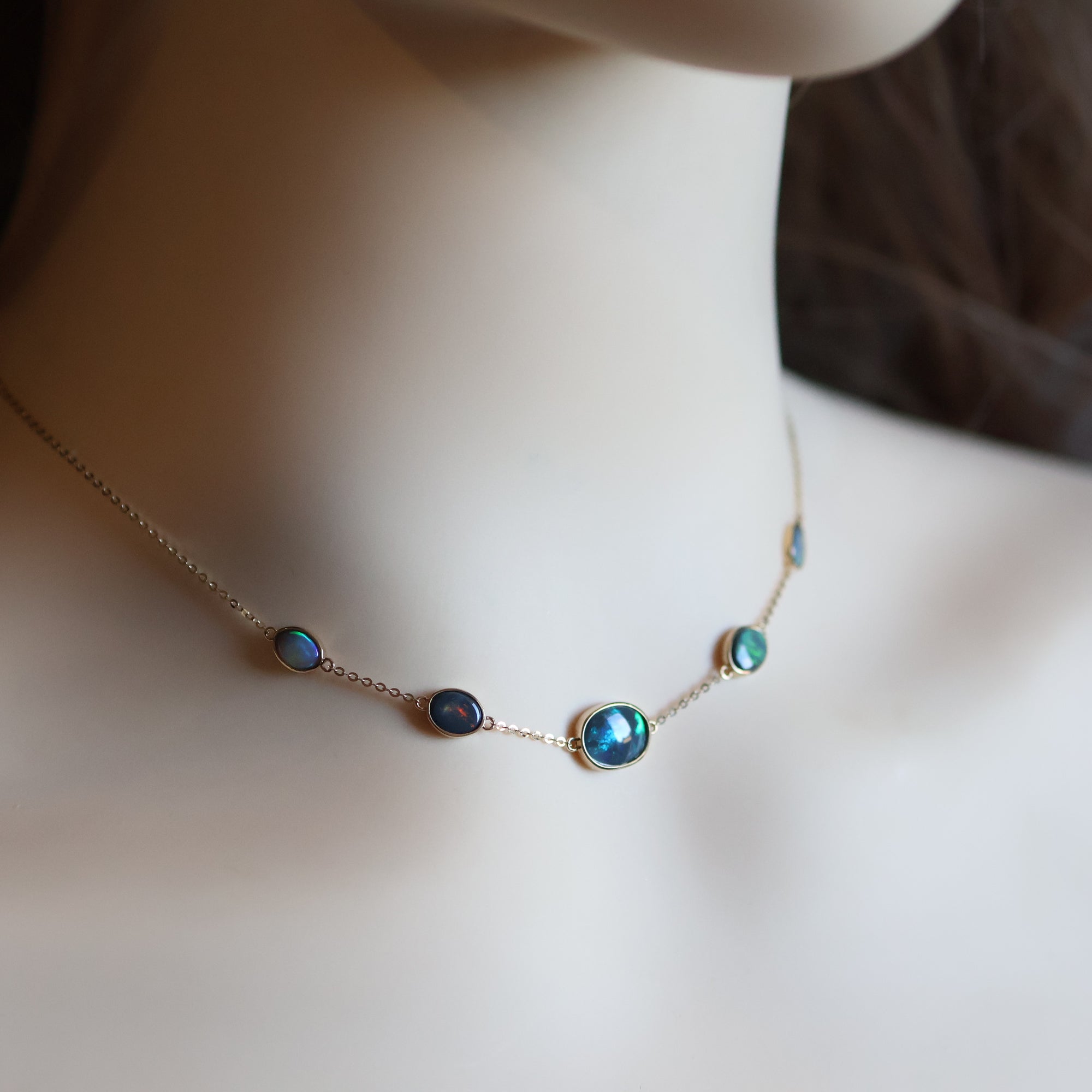 14k Gold Multiple Boulder Opal Necklace