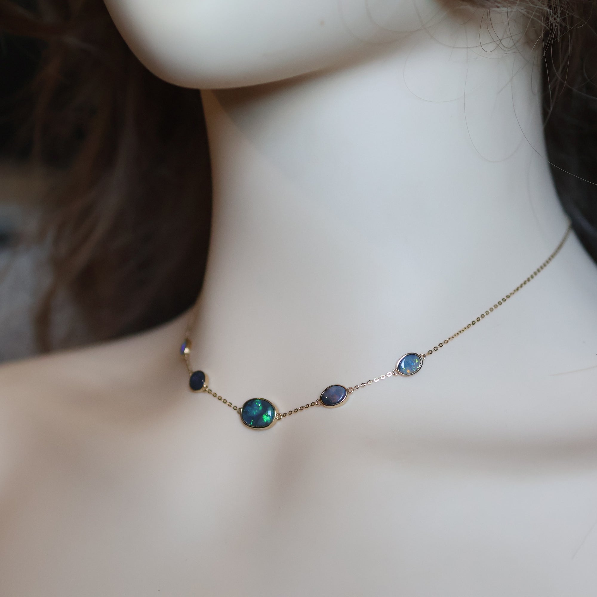 14k Gold Multiple Boulder Opal Necklace