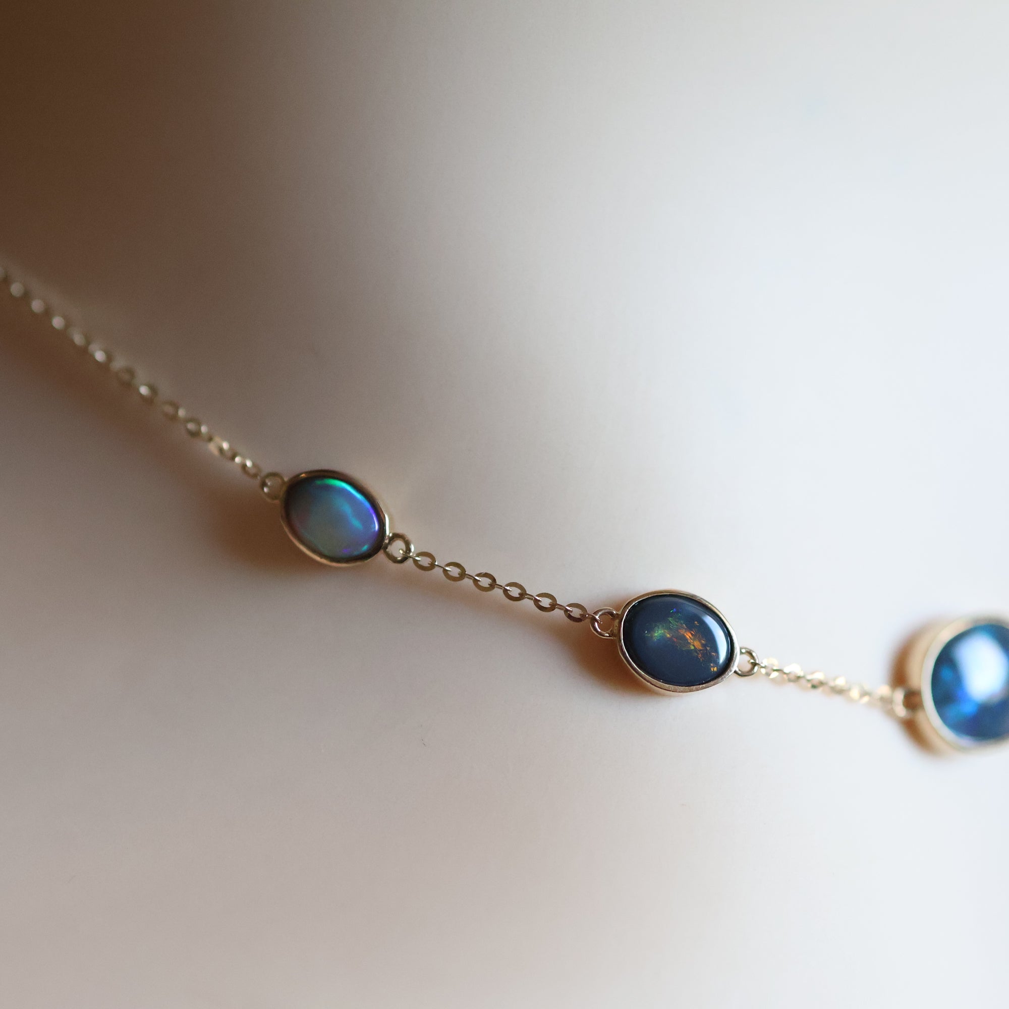 14k Gold Multiple Boulder Opal Necklace