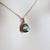 14k Gold Black-Brown Boulder Opal & Pearl Pendant
