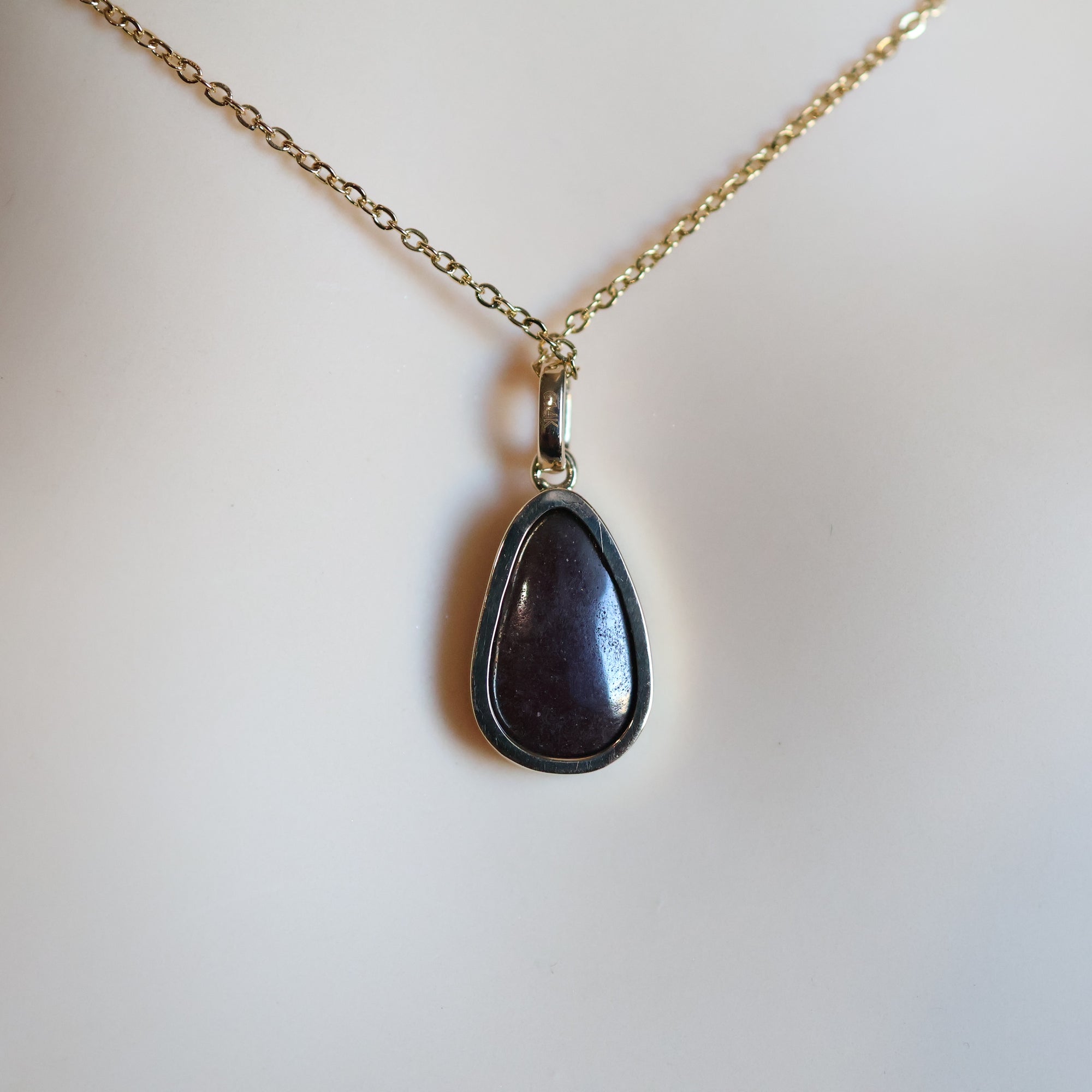 14k Gold Red Blue Boulder Opal Pendant, Vibrant Natural Opal Jewelry