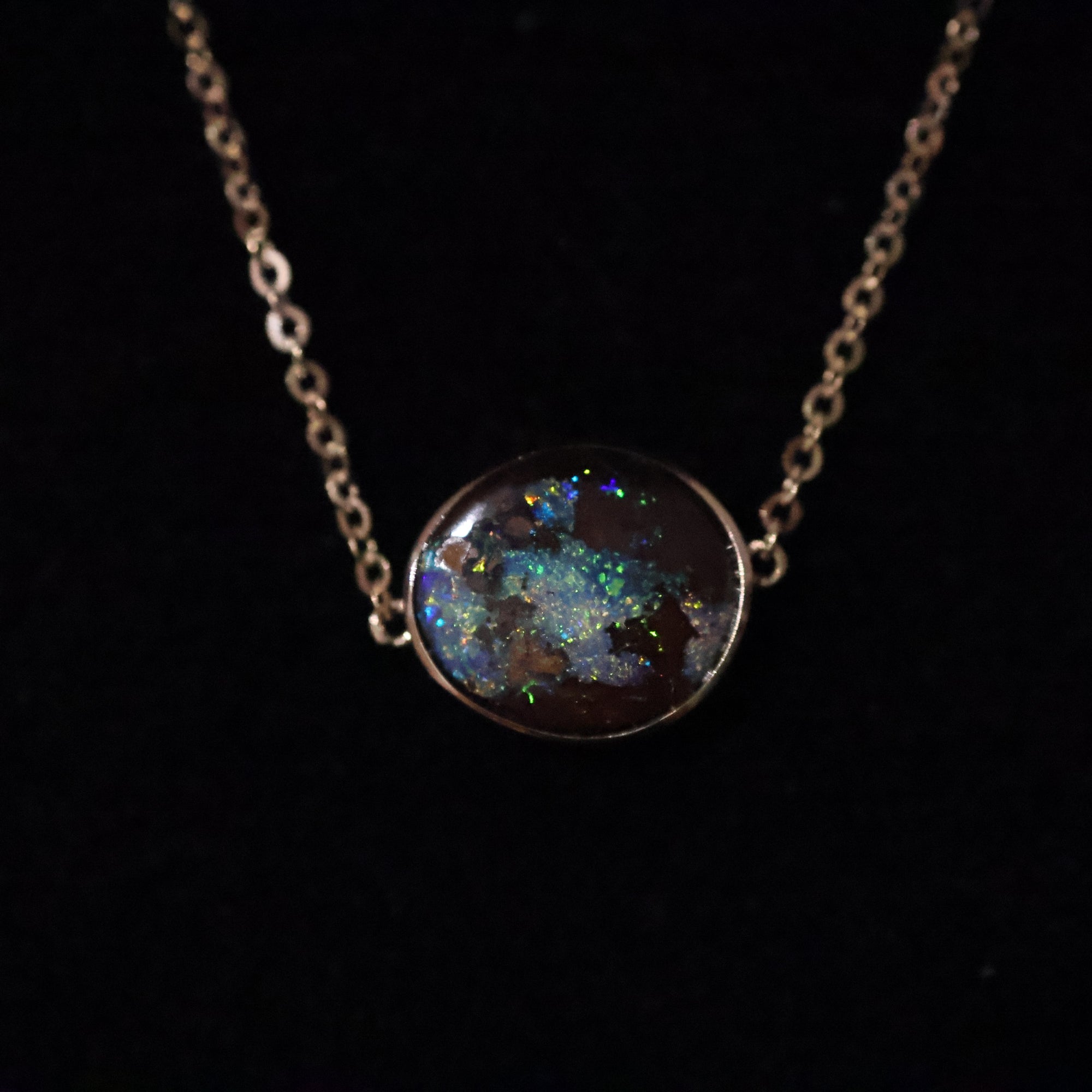 14k gold green black boulder opal bracelet