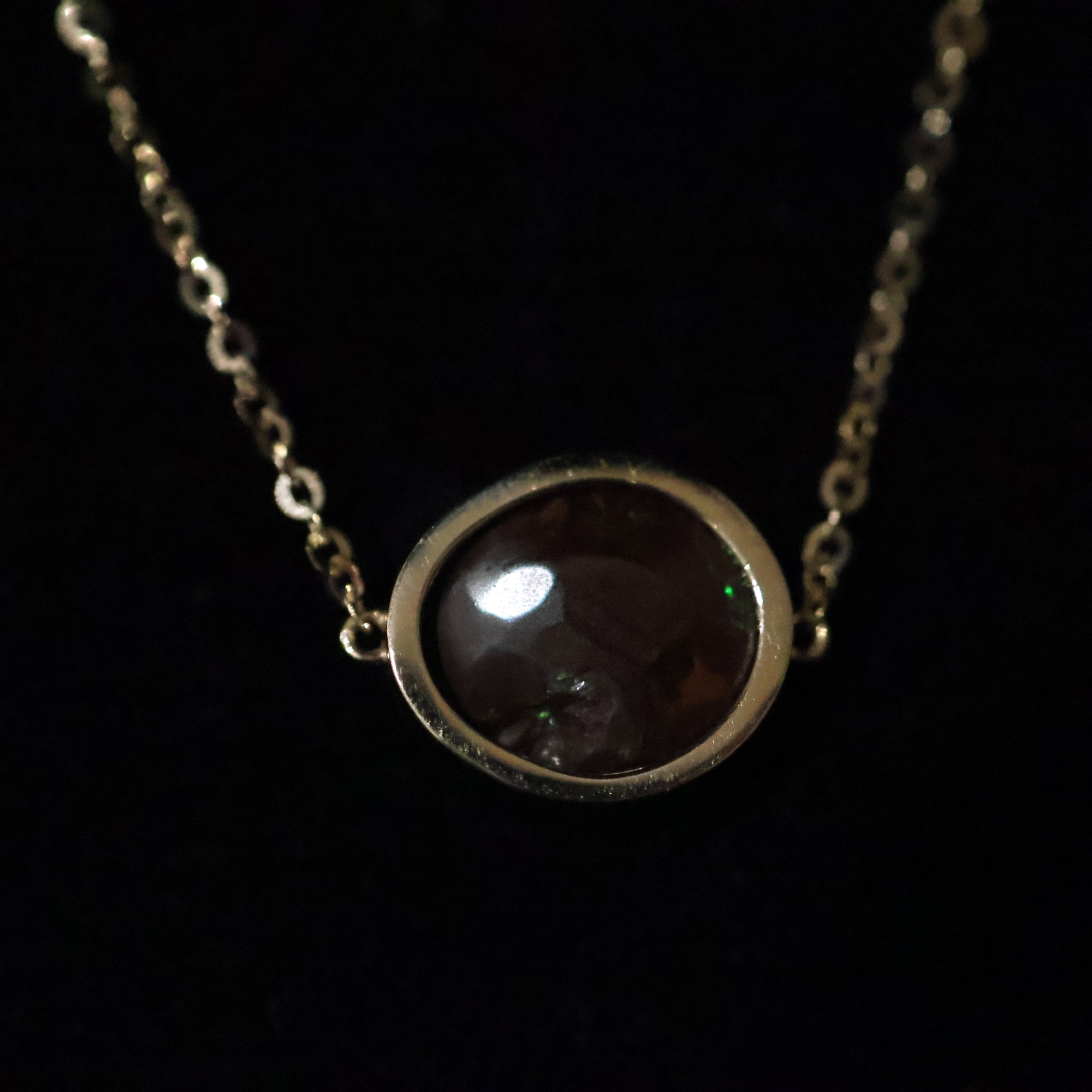 14k gold green black boulder opal bracelet