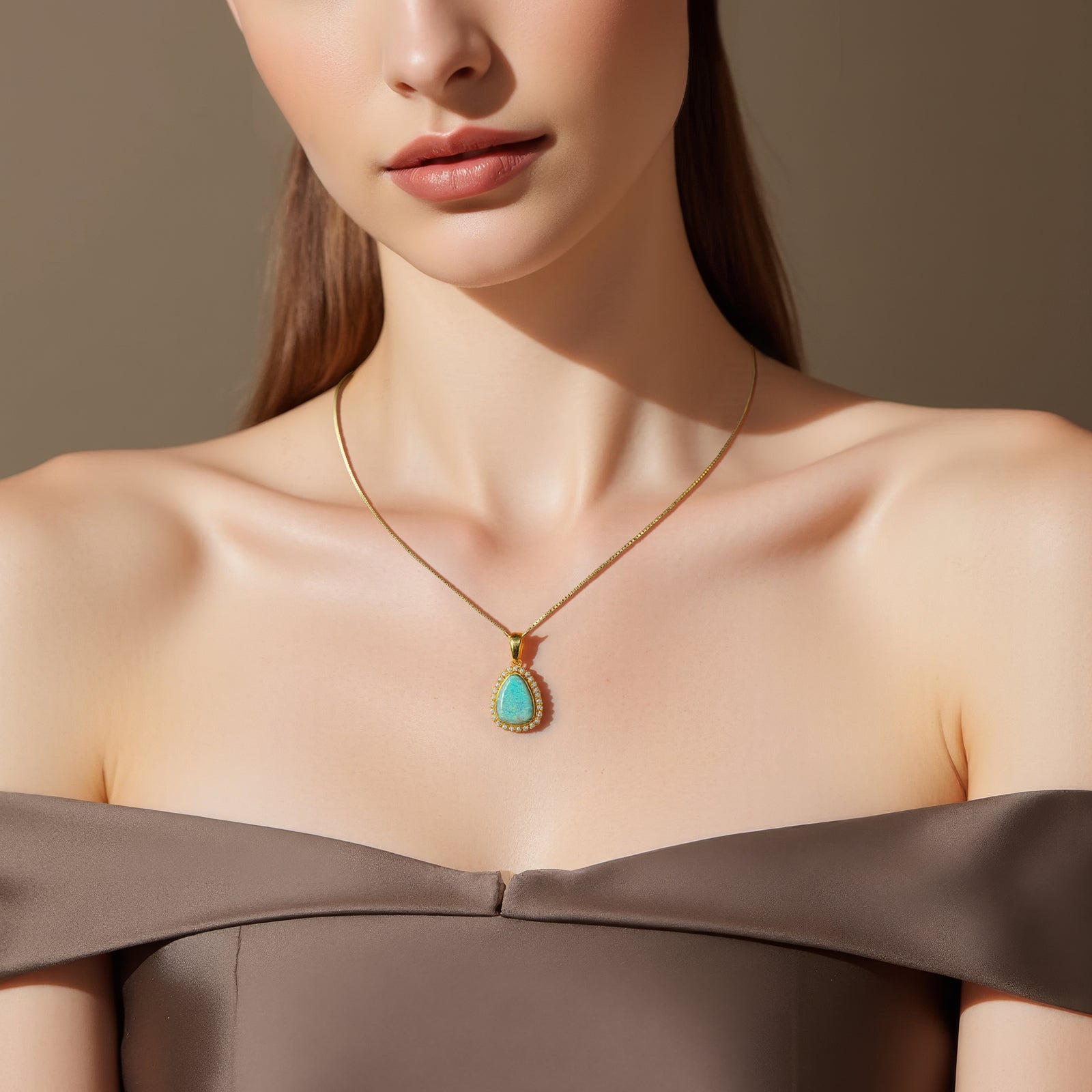 Antique Style Black Opal Necklace - 14k Gold & Freshwater Pearl