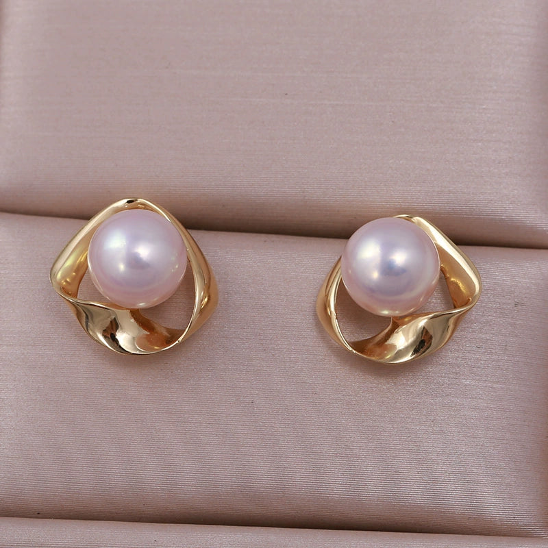 S925 Sterling Silver Irregular Freshwater Pearl Earrings