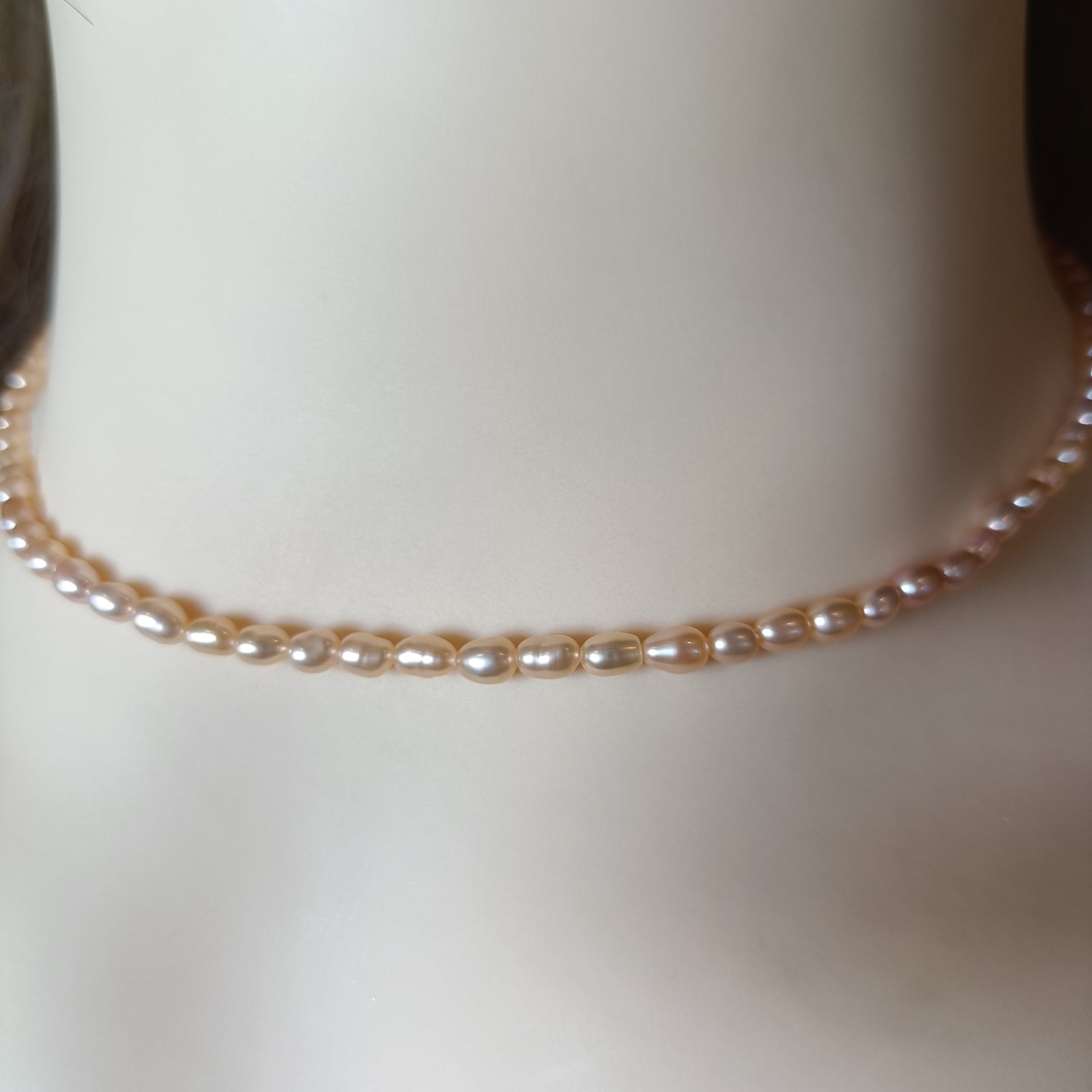 Tiny Pink Seed Pearl Necklace, Real Freshwater Pearls, Dainty Minimalist Strand