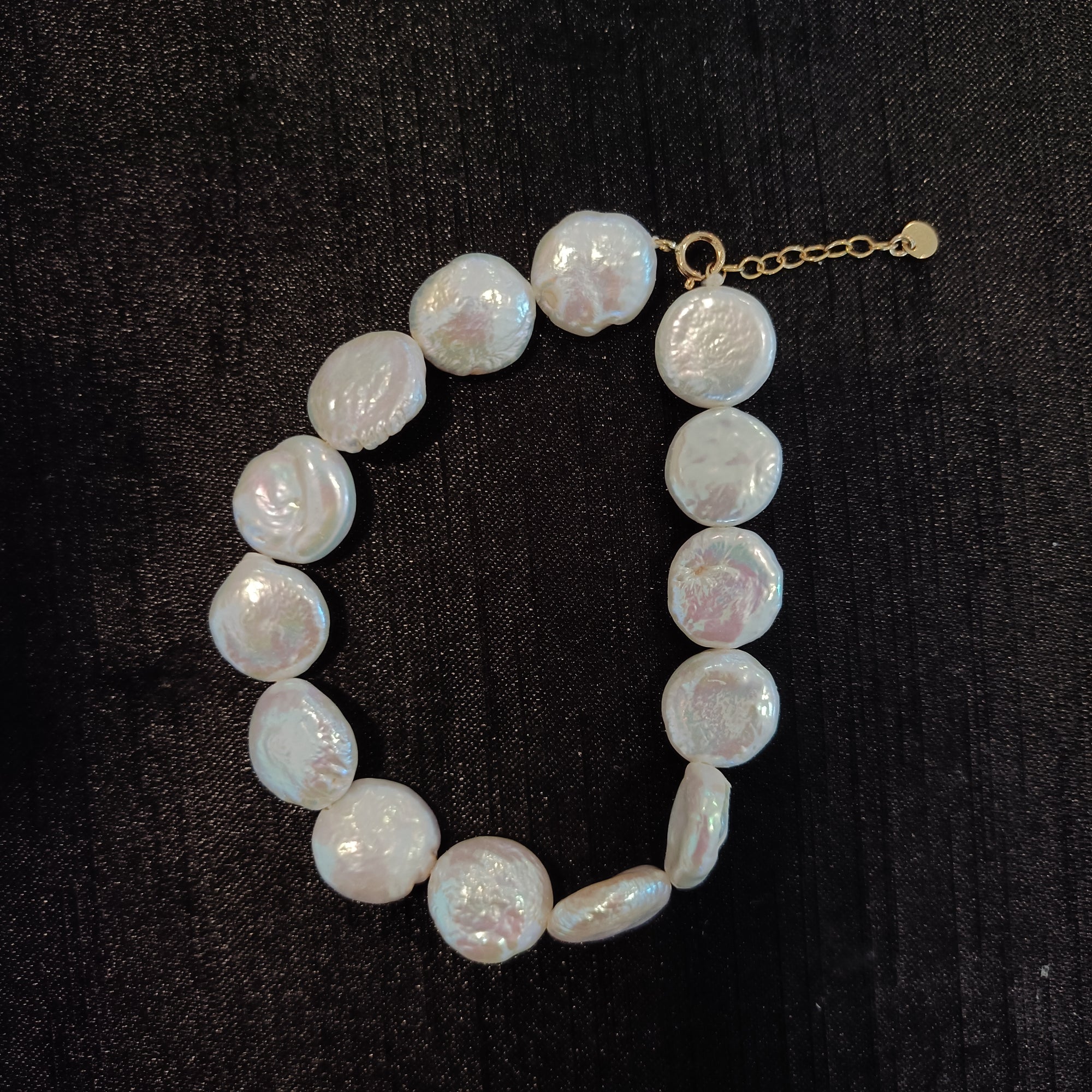 Coin Pearl Bracelet, Real Freshwater Pearls