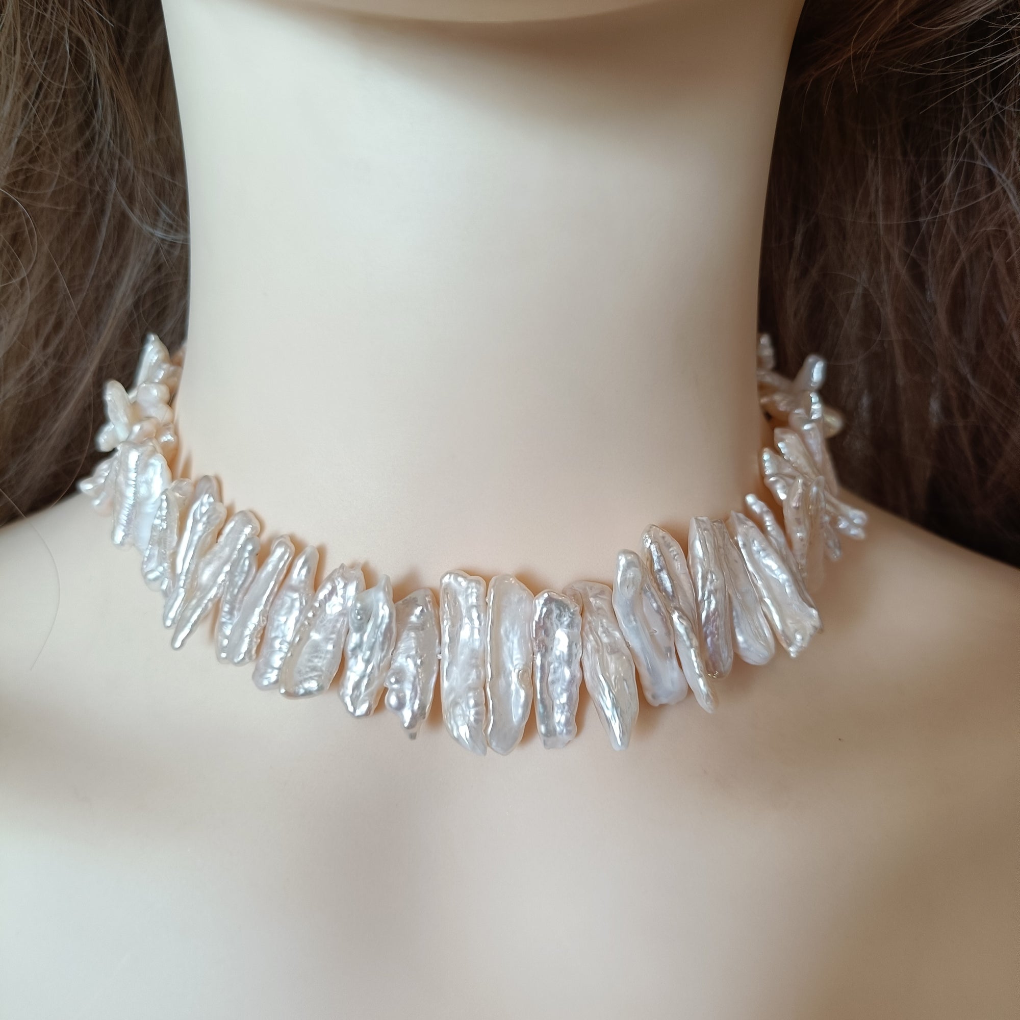 Biwa Baroque Pearl Necklace, Real Freshwater Pearls