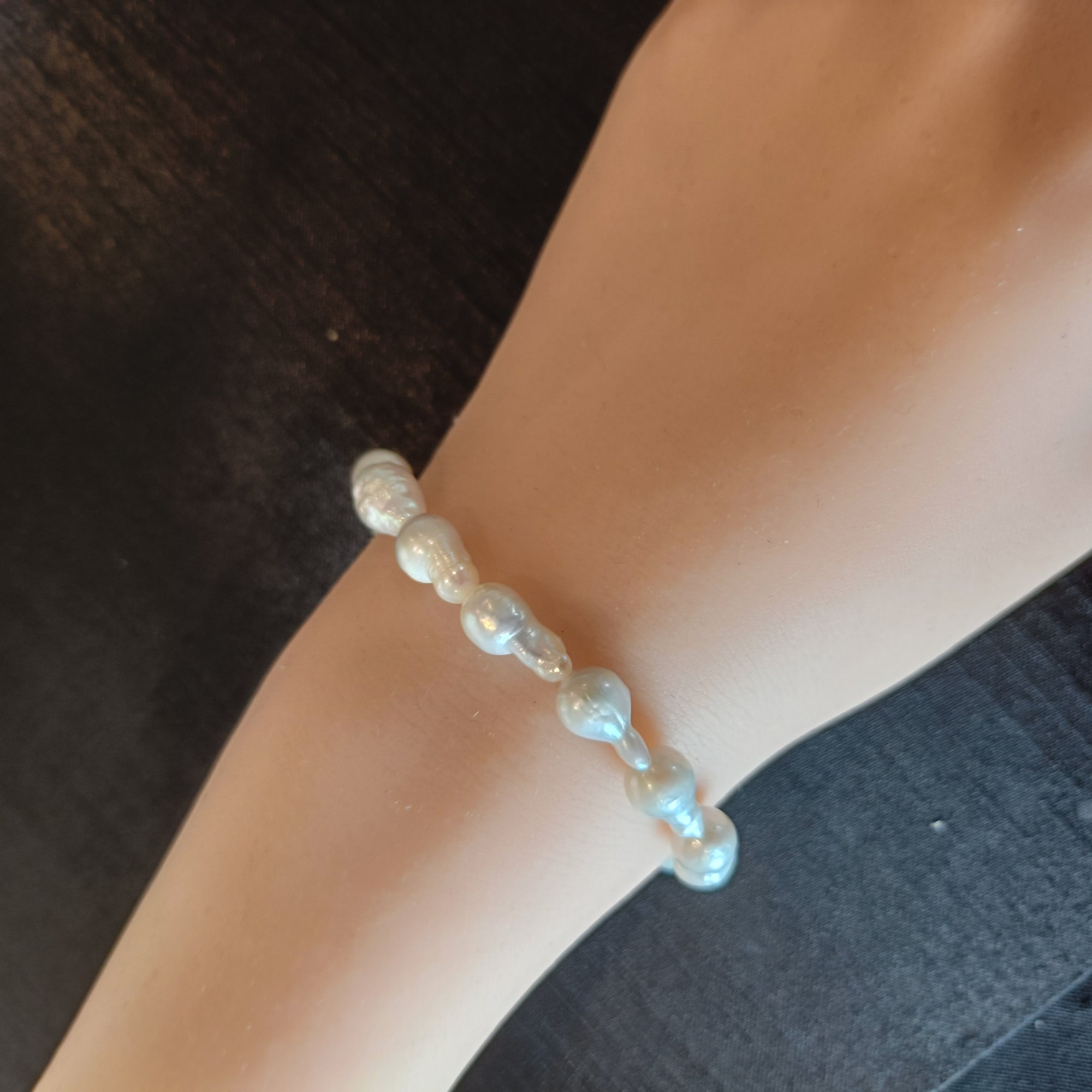Baroque Pearl Bracelet, Natural Freshwater Pearl Jewelry