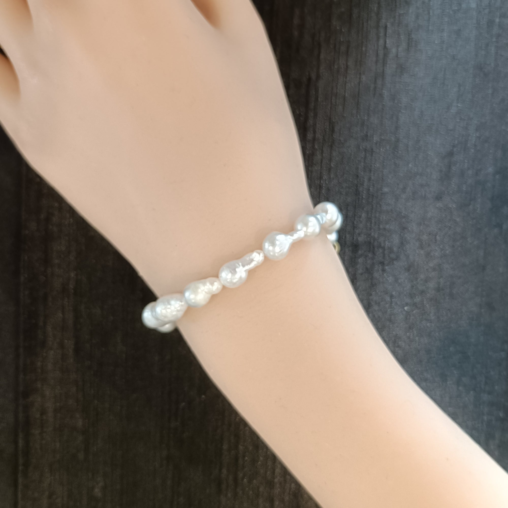 Baroque Pearl Bracelet, Natural Freshwater Pearl Jewelry