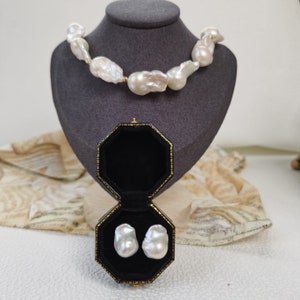 Baroque pearl necklace & earring set-Vsabel Jewellery