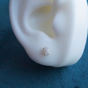 Elegant 18K Gold Australian Opal Stud Earrings