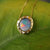 14K Gold Vintage Style Black Opal Necklace