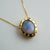 14K Gold Vintage Style Black Opal Necklace