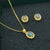 Halo Style Australian Opal Triplet Set: Necklace & Earrings