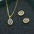 Halo Style Australian Opal Triplet Set: Necklace & Earrings