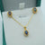 Halo Style Australian Opal Triplet Set: Necklace & Earrings
