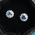 18K Blue Sapphire and Moissanite Stud Earrings 5mm-Vsabel Jewellery