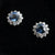 18K Blue Sapphire and Moissanite Stud Earrings 5mm-Vsabel Jewellery