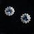 18K Blue Sapphire and Moissanite Stud Earrings 5mm-Vsabel Jewellery