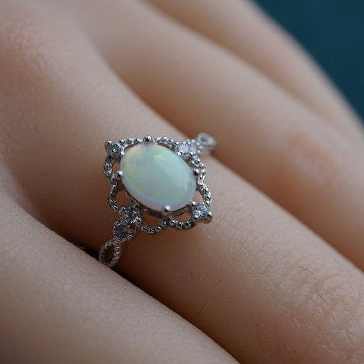 Classic White Opal Ring
