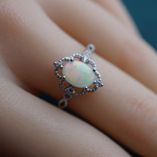 Classic White Opal Ring