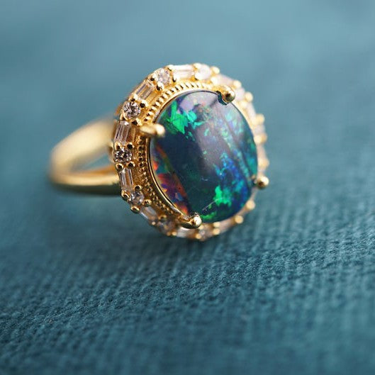 Genuine Silver Opal Ring: Timeless Elegance