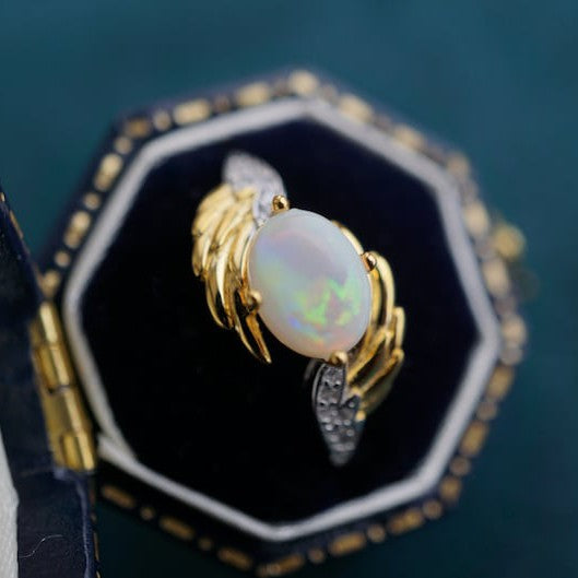 Handmade Australian Crystal Opal Hug Ring