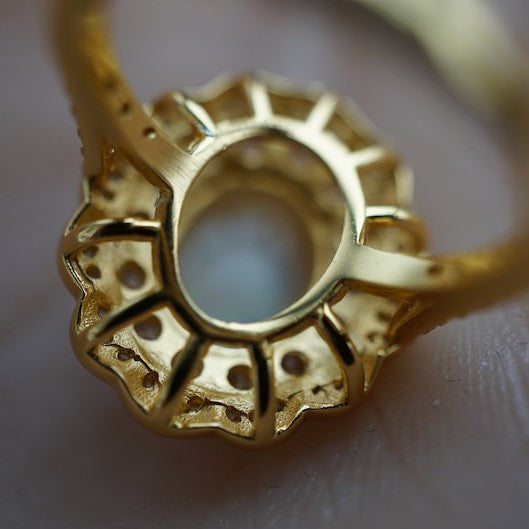 Luxury White Opal Ring, 8X10mm