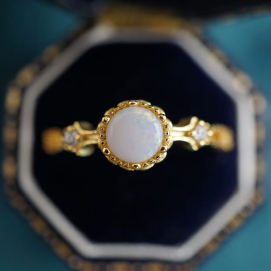 Exquisite Crystal Opal Ring