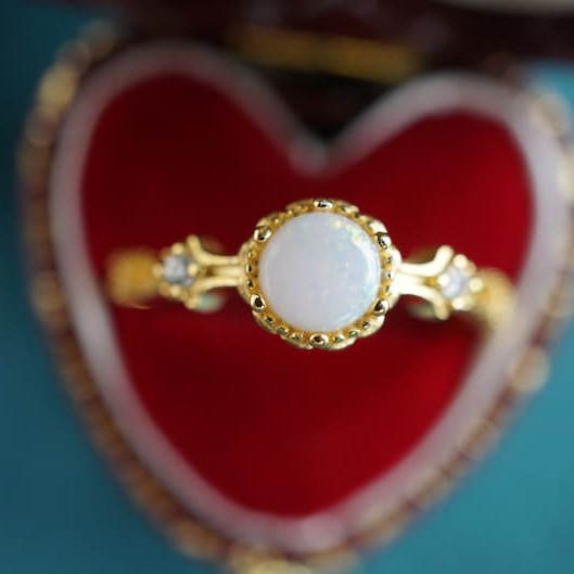 Exquisite Crystal Opal Ring