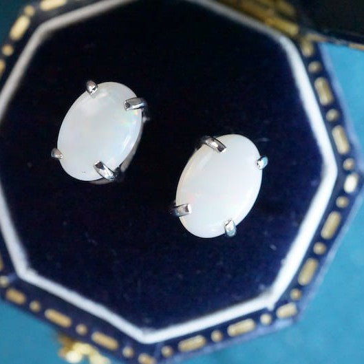 Australian Opal Sterling Silver Stud Earrings