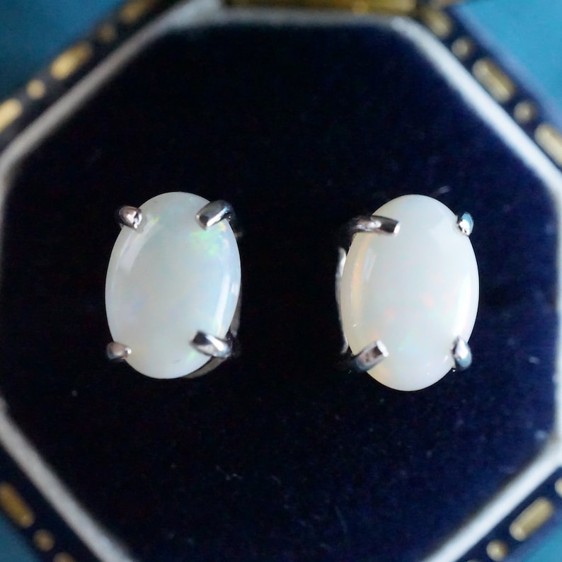 Australian Opal Sterling Silver Stud Earrings