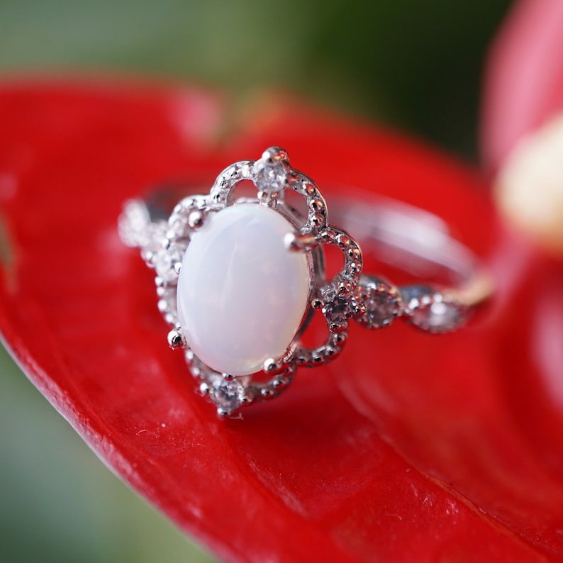 Classic White Opal Ring