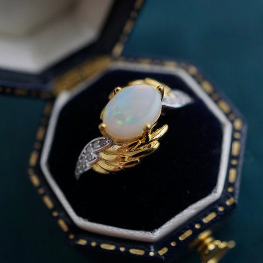 Handmade Australian Crystal Opal Hug Ring