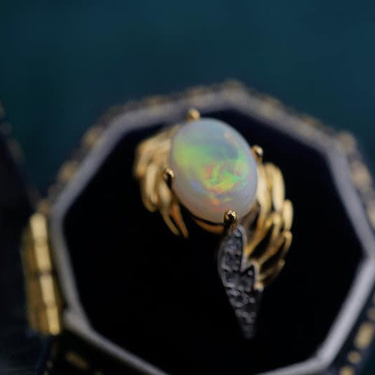 Handmade Australian Crystal Opal Hug Ring