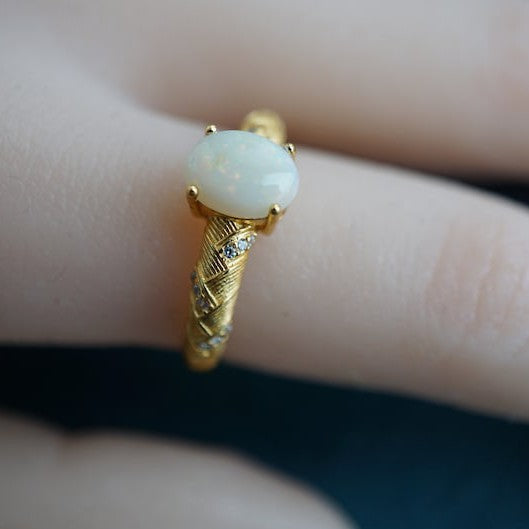 Australian Crystal Opal Ring 925 Sterling Silver