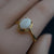 Vintage-style Crystal Opal Ring