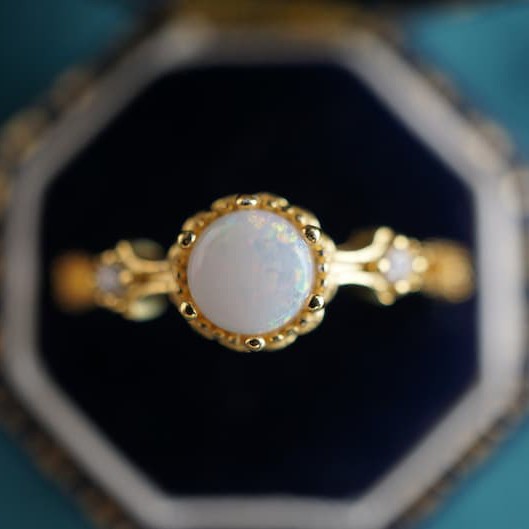 Exquisite Crystal Opal Ring