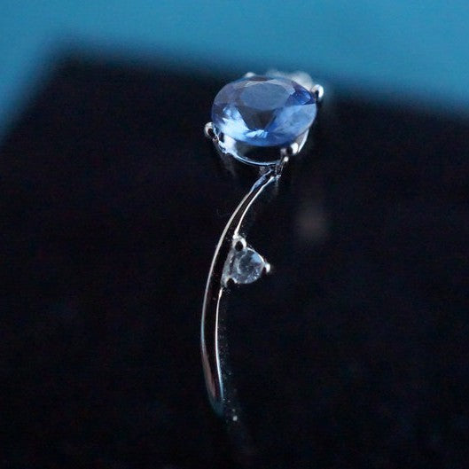 18K White Gold Untreated & Unheated Sapphire Ring, 0.41ct-Vsabel Jewellery