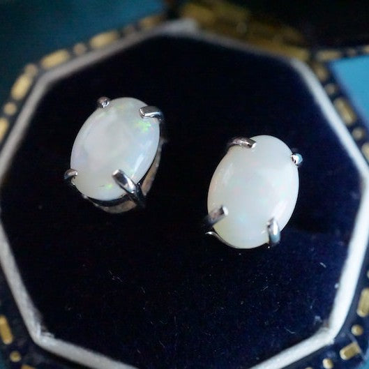 Australian Opal Sterling Silver Stud Earrings