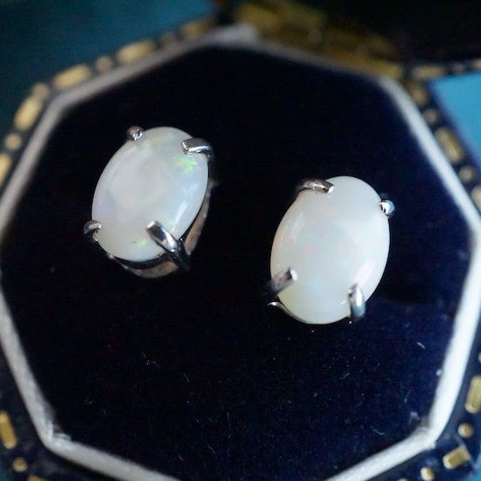 Australian Opal Sterling Silver Stud Earrings