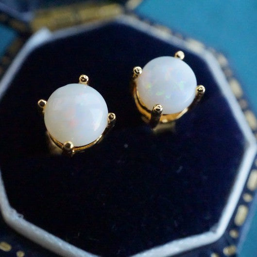 Opal Sparkle Studs - Sterling Silver Brilliance