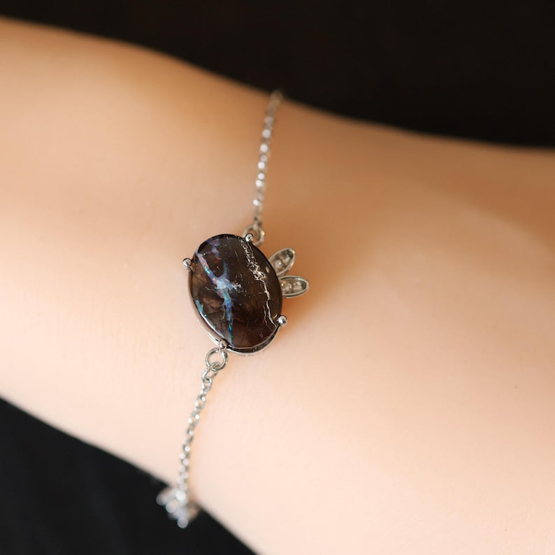 Bunny Style Natural Australian Boulder Opal Bracelet