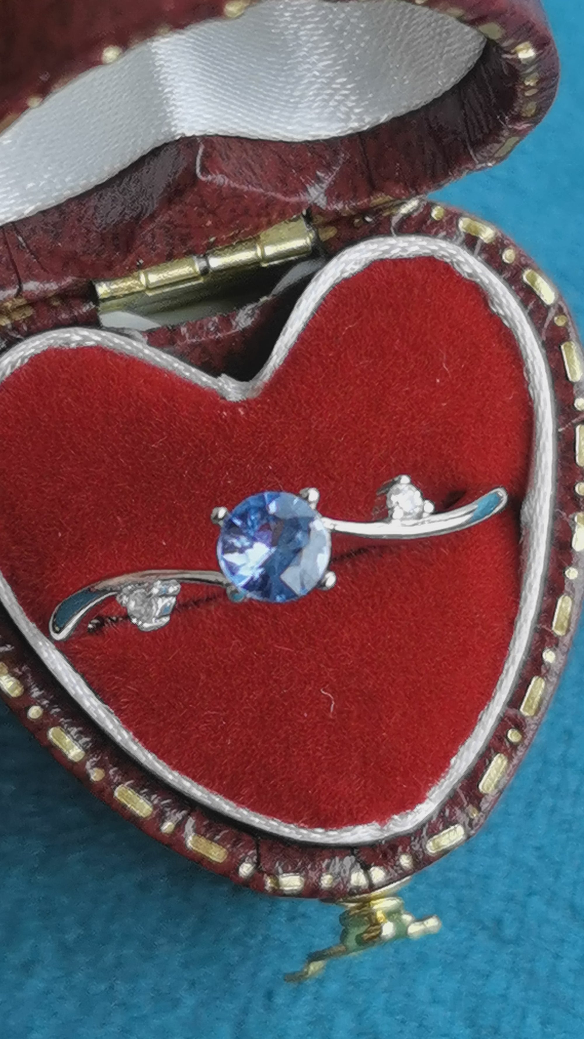 Dainty Sapphire Ring in 18K White Gold